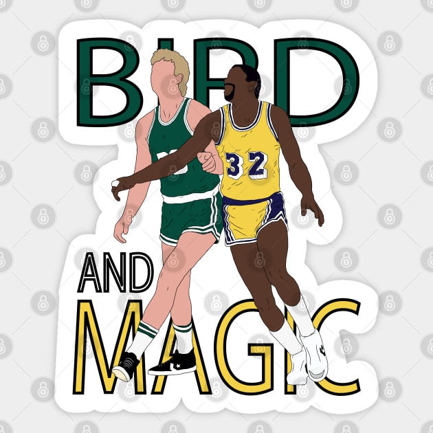 Larry Bird And Magic Johnson Sticker by rattraptees